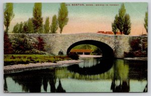 Cartão postal Boston MA Bridge In Fenway Massachusetts W30-