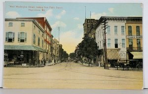 Hagerstown Md West Washington St Looking From Public Square Postcard K7