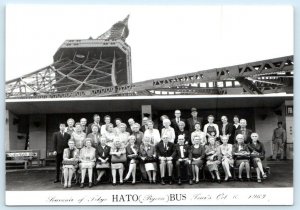 TOKYO, JAPAN ~ Souvenir Photo HATO BUS Group of Tourists 1963 ~ 4x5½ Postcard