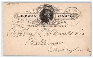 1889 Price of Clover Seed Freeland Maryland MD Baltimore MD Postal Card