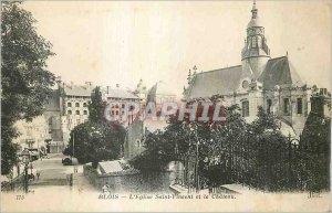 Old Postcard Blois Church of Saint Vincent and the Castle