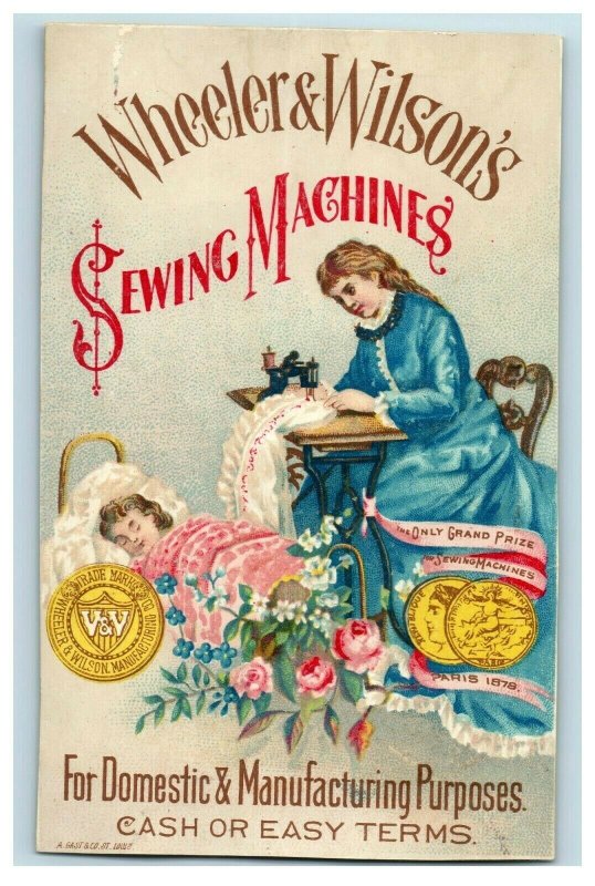 1881 Wheeler & Wilson Sewing Machines Mother & Baby Fab! P196 