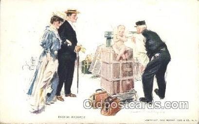 Artist Signed Howard Chandler Christy, Excess Baggage 1908 crease left bottom...