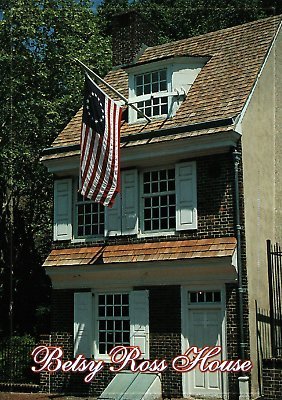 VINTAGE CONTINENTAL SIZE POSTCARD BETSY ROSS HOUSE PHILADELPHIA PENNSYLVANIA