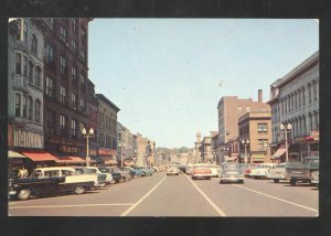 AUBURN NEW YORK DOWNTOWN STREET SCENE OLD CARS STORES VINTAGE POSTCARD