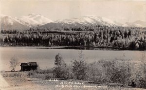 J68/ Anchorage Alaska RPPC Postcard c1940s Otter Lake View Cabin 29