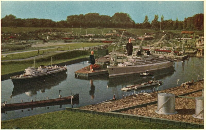 Miniatuurstad Madurodam Den Haag, Havencomplex Ships, Harbour, Vintage Postcard
