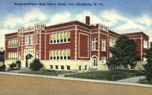 Roosevelt-Wilson High School  - Clarksburg, West Virginia WV Postcard
