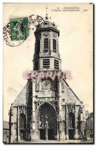 Old Postcard Honfleur L & # 39eglise Saint Leonard