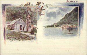 Juneau AK Multi View Patriographic Series c1900 Postcard