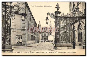 Old Postcard Nancy Jean Lamour grills Rue de la Cathedrale Constitution