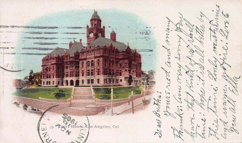Court House, Los Angeles, California, Private Mailing Card, Used in 1905
