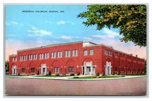 Memorial Coliseum Marion Indiana IN UNP Linen Postcard E19