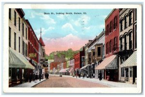 1929 Main Street Looking South Business Section View Galena Illinois IL Postcard