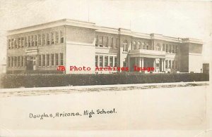 AZ, Douglas, Arizona, RPPC, High School Building, Crawfordsville Postcard Photo
