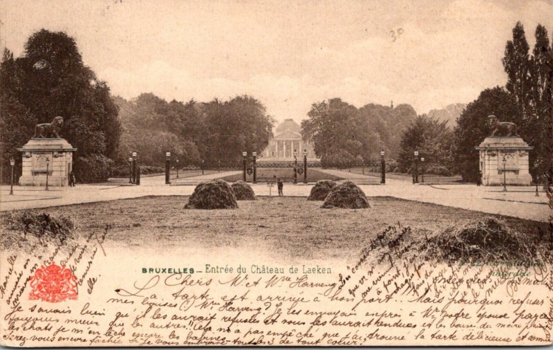 Belgium Brussels Entree du Chateau de Laeken 1903