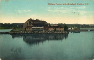 Canada Halifax, Nova Scotia Military Prison Melville Island vintage postcard 