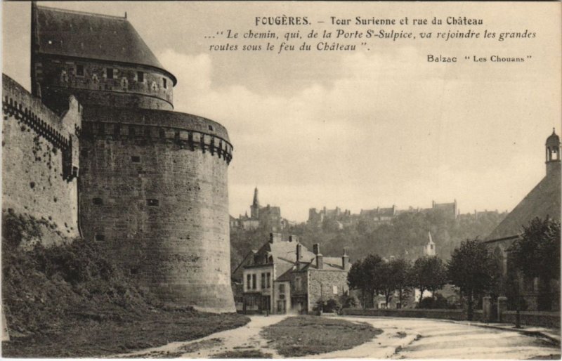 CPA Fougeres Tour Surienne et rue du Chateau (1237724)