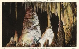 Vintage Postcard Carlsbad Caverns National Park Big Room Temple Of The Sun NM