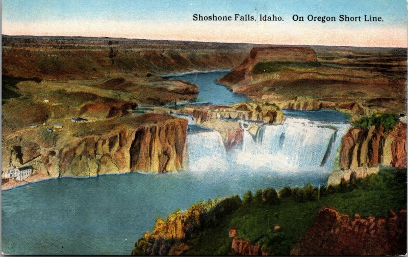 Old Vintage Postcard of ShoShone Falls Idaho ID - COLOR 