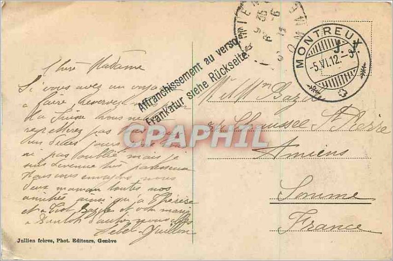 Old Postcard J j 6922 Castle Chillon