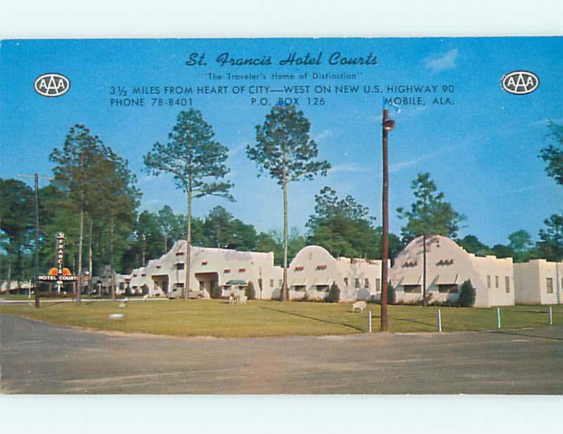 Unused Pre-1980 ST. FRANCIS COURT MOTEL Mobile Alabama AL u0838