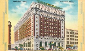 Vintage Postcard Bancroft Hotel Building Worcester Massachusetts MA Structure