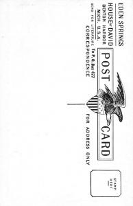 Eden Springs House of David Benton Harbor Michigan Homes  Antique Postcard L753