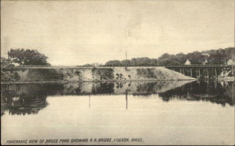 Hudson MA Bruce Pond c1910 Postcard