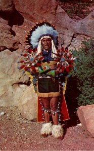 North American Indian Chief In Full Dress Costume 1952