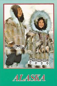 Alaska Anchorage Eskimo Couple In Beautfiful Parkas