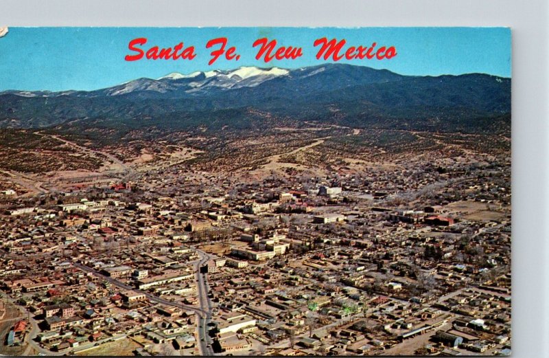 New Mexico Santa Fe Aerial View 1969