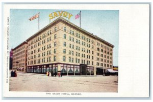 Denver Colorado CO Postcard The Savoy Hotel Building Exterior Roadside c1905's