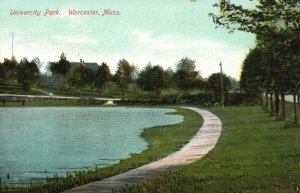 Vintage Postcard University Park Worcester Massachusetts The Metropolitan News