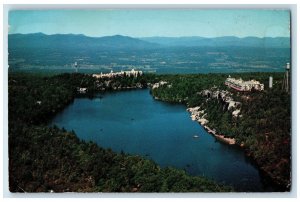 1959 Scenic View Lake Minnewaska From The Air Lake Placid New York NY Postcard 