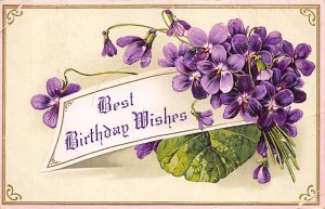 Best birthday wishes Purple flowers D.P.O. , Discontinued Post Office Postal ...