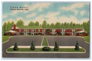 c1940 York Motel Parma Height Pearl Road Park Downtown Cleveland Ohio Postcard