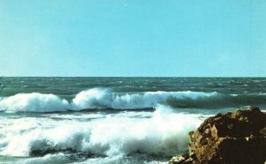 Postcard Rolling Waves Lake Superior On Lake Shore Drive Copper Country Michigan