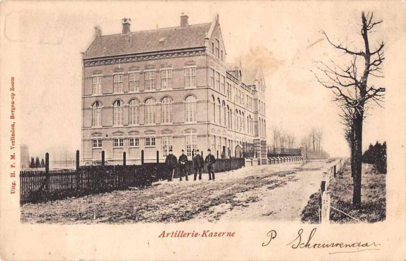 Netherlands Artillerie Kazerne Military Barracks Antique Postcard J55525