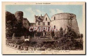 Old Postcard Mortagne sur Sevre Vendee the old castle and the manor