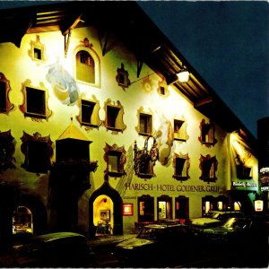 Circa 1960/70s Vintage Postcard Hotel Goldener Greif Tirol Austria Kitzbuhel