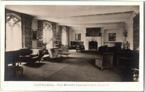 Interior Glenna Hall, First Methodist Episcopal Church Evanston IL Postcard F45