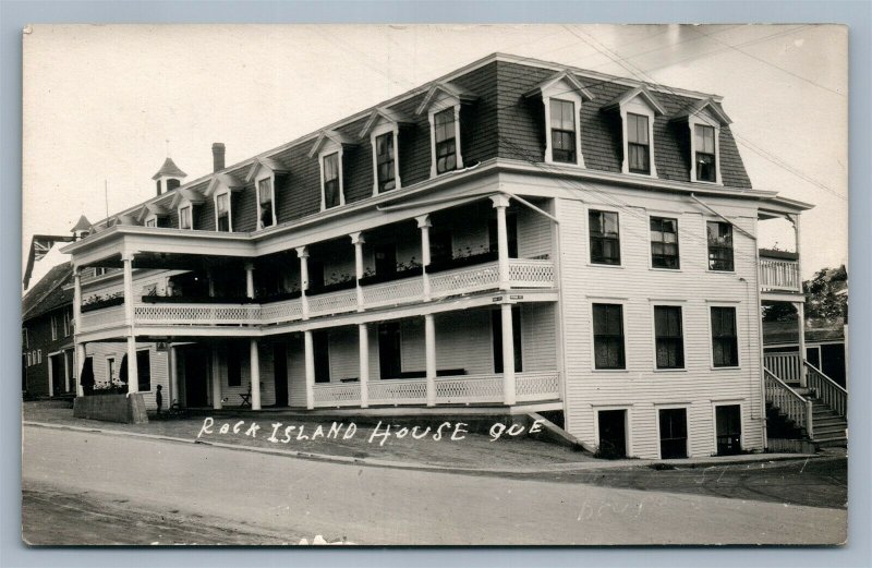 STANSTEAD QUE CANADA ROCK ISLAND HOUSE ANTIQUE REAL PHOTO POSTCARD RPPC