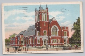State View~Oklahoma City Oklahoma~First Baptist Church~Vintage Postcard