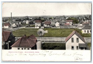 1906 Birds Eye View Houses Wind Mill Alliance Nebraska Lawrence Kansas Postcard