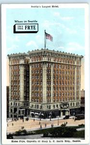 SEATTLE, Washington WA   HOTEL FRYE  Try the Frye  ca 1920s Kropp Postcard