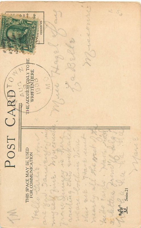 Postcard Anthropomorphic Moon S/A Dwig Woman Crescent Moon Will Be Eclipsed 21