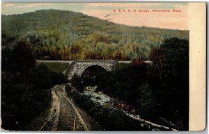 B&A Boston & Albany Railroad Bridge Middlefield MA c1911 Vintage Postcard X03