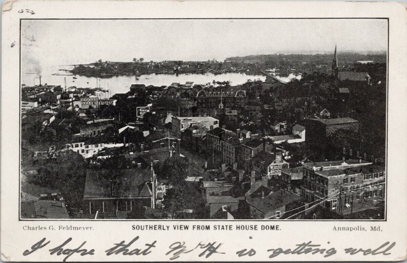 Annapolis MD View from State House Dome c1905 Feldmeyer Postcard G58