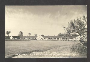 RPC BELFAST MAINE PENOBSCOT BAY MOTEL ADVERTISING REAL PHOTO POSTCARD